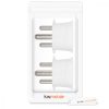 Set 2 Adaptoare universale de calatorie tip M, Kwmobile, Alb, Plastic, 44716.03