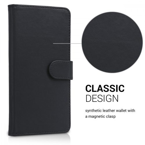 Husa Wiko Lenny 5, Piele ecologica, Negru, 44844.01