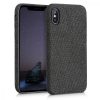 Husa Apple iPhone X / iPhone XS, Textil, Negru, 43479.01