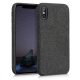 Husa Apple iPhone X / iPhone XS, Textil, Negru, 43479.01