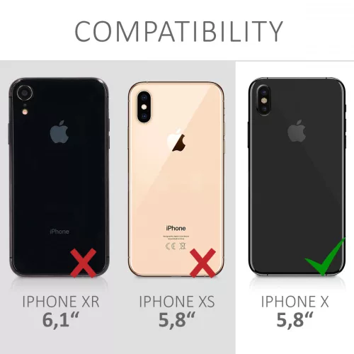 Husa Apple iPhone X / iPhone XS, Textil, Negru, 43479.01