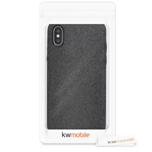 Husa Apple iPhone X / iPhone XS, Textil, Negru, 43479.01