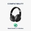 Set 2 Perne de urechi pentru casti Beats Studio 2/Studio 3 Wireless, Kwmobile, Negru, Piele ecologica, 45042.01