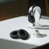 Set 2 Perne de urechi pentru casti Beats Studio 2/Studio 3 Wireless, Kwmobile, Negru, Piele ecologica, 45042.01