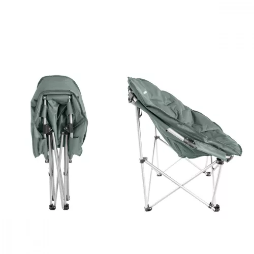 Scaun pliabil de exterior Navaris, Suporta pana la 150 kg, Captusit, Gri, 45134.1.22