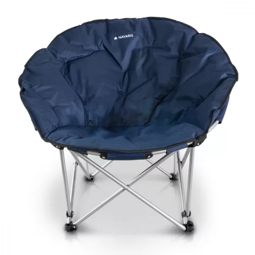 Scaun pliabil de exterior Navaris, Suporta pana la 150 kg, Captusit, Albastru, 45134.1.17