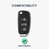Husa Cheie Auto pentru Audi - 3 Butoane, Silicon, Negru, 42978.03