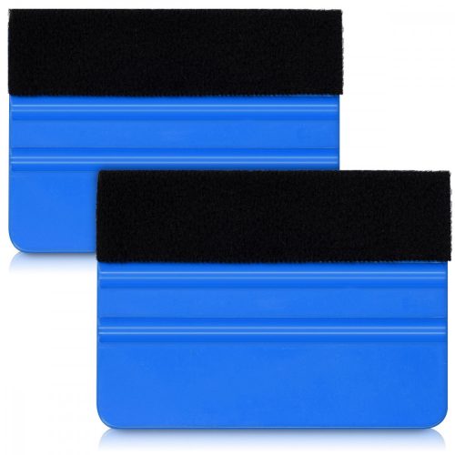 Set 2 Raclete cu pasla moale 4 inch, Kwmobile, Albastru/Negru, Plastic, 45203.04