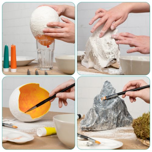 Set 10 benzi gipsate Navaris, 4 cm latime, 118 inch lungime, alb, gips