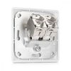 Set 1 Priza dubla de retea RJ45 10G cu 2 mufe CAT 6A, Kwmobile, Alb, Metal, 45360.01