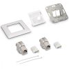 Set 1 Priza dubla de retea RJ45 10G cu 2 mufe CAT 6A, Kwmobile, Alb, Metal, 45360.01