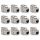 Set 12 Mufe CAT6A de 10 Gbit pentru cabluri Ethernet RJ45, Kwmobile, Argintiu, Metal, 45358.12