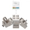 Set 12 Mufe CAT6A de 10 Gbit pentru cabluri Ethernet RJ45, Kwmobile, Argintiu, Metal, 45358.12