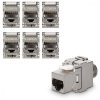 Set 6 Mufe CAT6A de 10 Gbit pentru cabluri Ethernet RJ45, Kwmobile, Argintiu, Metal, 45358.06
