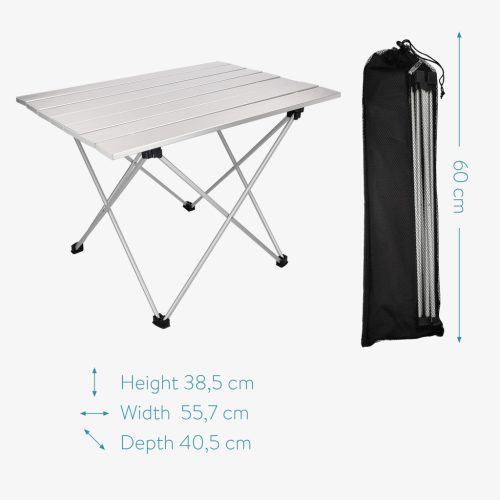 Masa camping pliabila Navaris, 55.7x40.5x38.5 cm, cu husa de transport, 45382.35