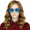 Ochelari de soare unisex Navaris, UV400, Bambus, Albastru, 40731.04.04