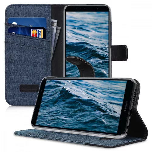 Husa Huawei Y6 (2018), Textil, Albastru, 44880.03