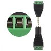 Set 4 Adaptoare audio/video cu 3 poli de 3,5 mm, Kwmobile, Negru/Verde, Metal, 45685.02