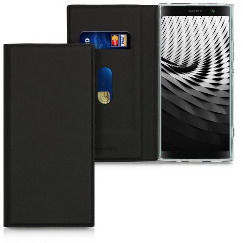 Husa Sony Xperia XA2 Plus, Piele ecologica, Negru, 45821.01