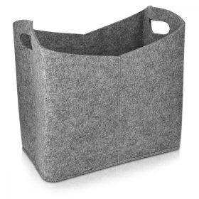   Cos de depozitare din pasla Navaris Basket, gri, 40 x 23 x 39.5 cm, 45832.19