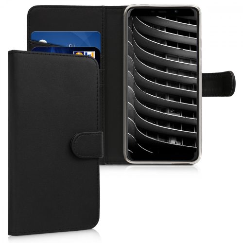 Husa Wiko View Max, Piele ecologica, Negru, 45875.01