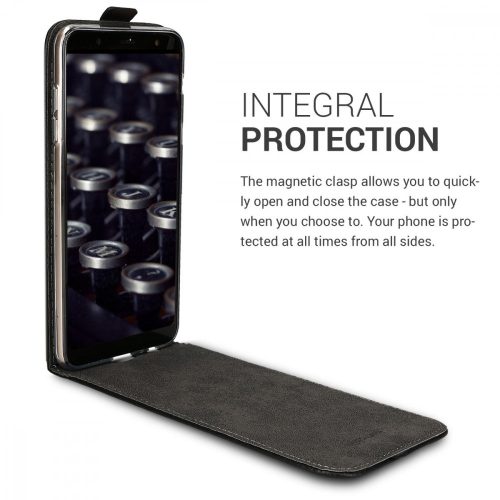 Husa Samsung Galaxy A6 Plus, Piele ecologica, Negru, 45882.01