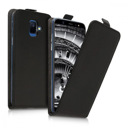 Husa Samsung Galaxy A6 (2018), Piele ecologica, Negru, 45881.01