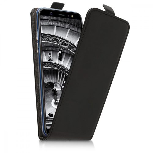 Husa Samsung Galaxy A6 (2018), Piele ecologica, Negru, 45881.01