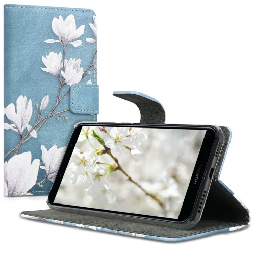 Husa Huawei Y6 (2018), Piele ecologica, Albastru, 45923.02