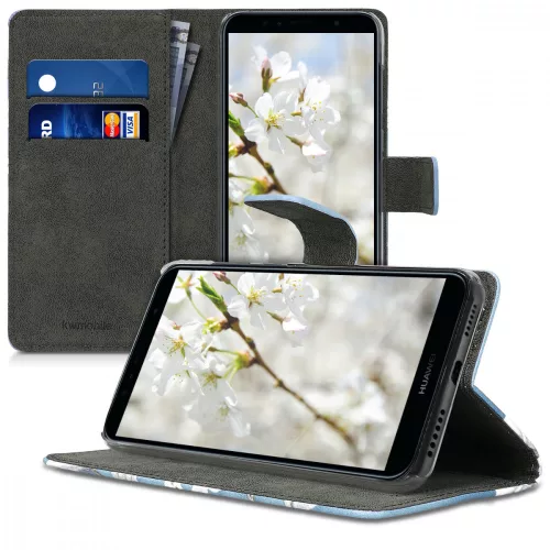 Husa Huawei Y6 (2018), Piele ecologica, Albastru, 45923.02