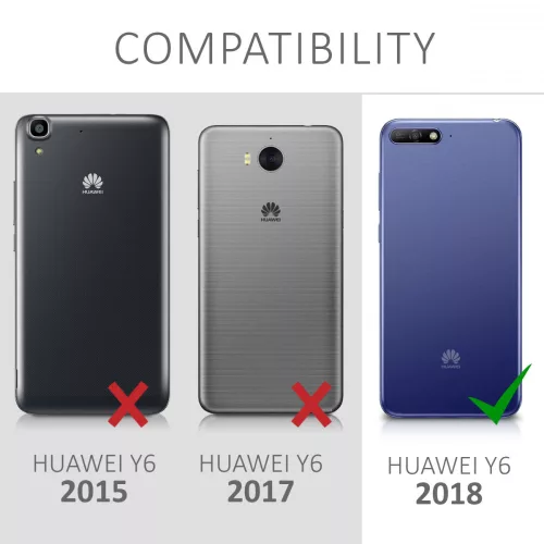 Husa Huawei Y6 (2018), Piele ecologica, Albastru, 45923.02