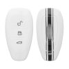 Husa Cheie Auto pentru Ford - 3 Butoane - Keyless Go, Silicon, Alb, 44708.04