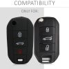 Husa Cheie Auto pentru Peugeot / Citroen - 3 Butoane, Silicon, Negru, 46051.01