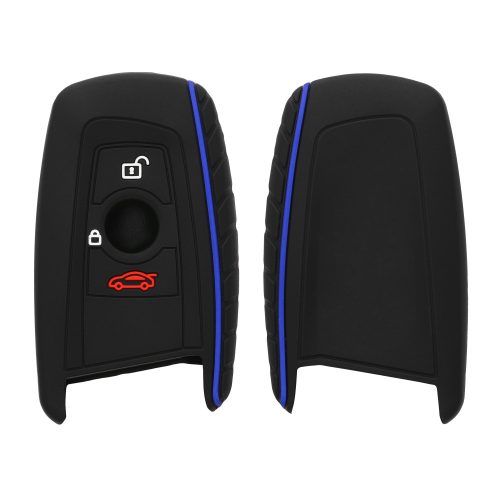 Husa Cheie Auto pentru BMW - 3 Butoane - Keyless Go, Silicon, Negru, 46209.04