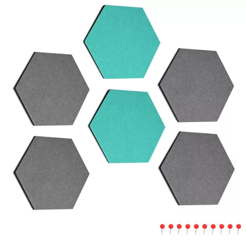 Set 6 Panouri pluta hexagonal Navaris, 15 x 17 cm, 10 pini, 46230.01