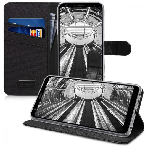 Husa LG Q Stylus, Textil, Negru, 46240.73