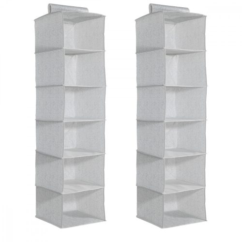 Set 2 Organizator imbracaminte suspendat, 6 rafturi, 30 x 30 x 126 cm, 46267.22