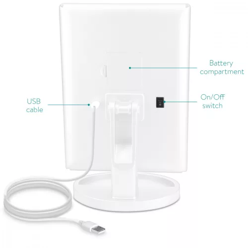 Oglinda Cosmetica cu 3 fete, Iluminare LED, marire 3x, pliabila, 43457.48