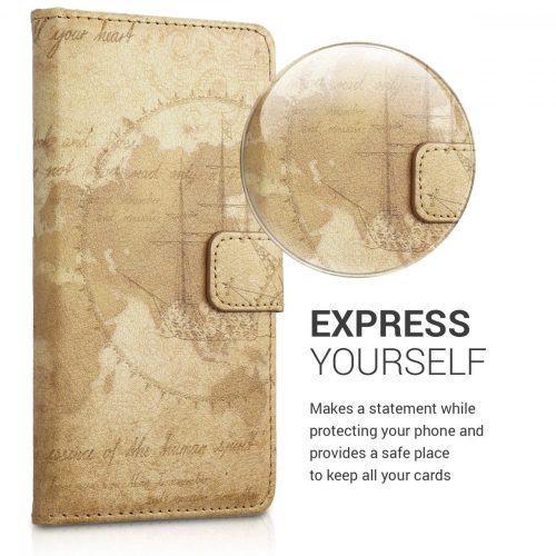 Husa Wiko Lenny 5, Piele ecologica, Maro, 46462.01