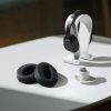 Set 2 Perne de urechi pentru casti Sennheiser HD 4.50 BTNC, Kwmobile, Negru, Piele ecologica, 46414.01