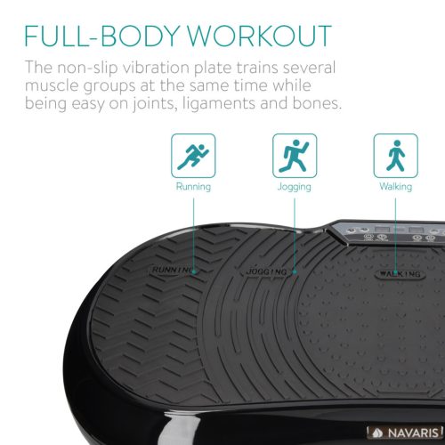 Placa vibromasaj Navaris, 68x39x14 cm, silentioasa, suprafata antiderapanta, negru, plastic