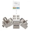 Set 2 Prize duble de retea RJ45 cu 4 mufe CAT 6A, Kwmobile, Alb, Metal, 45360.02