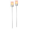 Set 2 Lampi solare Navaris LED, 91 cm, design inox, IP44, senzor auto, 47539.02