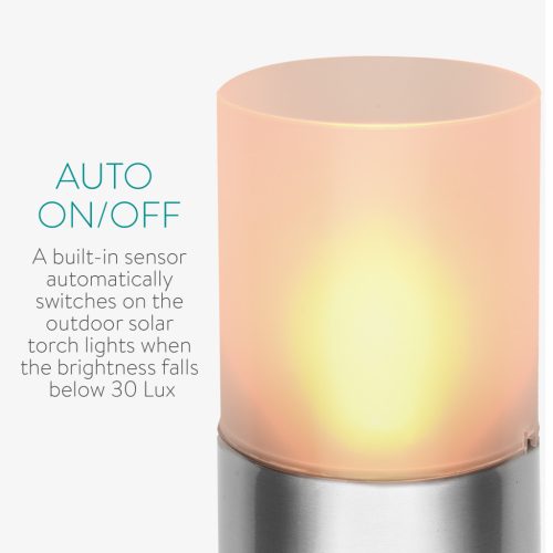 Set 2 Lampi solare Navaris LED, 91 cm, design inox, IP44, senzor auto, 47539.02