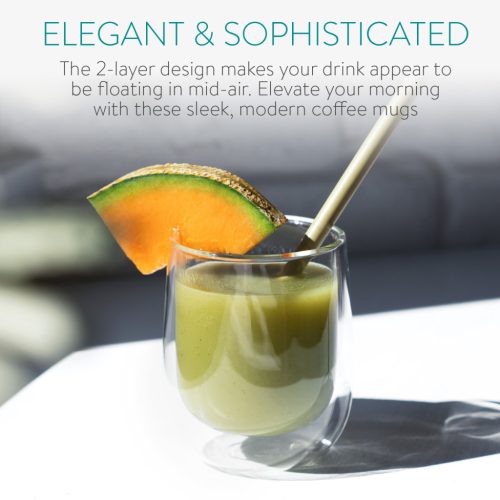 Set 4 pahare Navaris cu perete dublu, 450 ml, izolate termic, sticla borosilicata, 47547.01.3