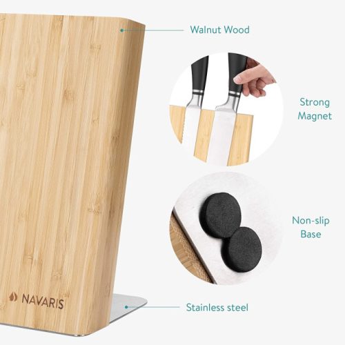 Suport cutite Navaris, magnetic, din lemn, 23x22.5 cm, 47366.02.1