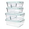 Set de 4 caserole de depozitare a alimentelor din sticla, 1000ml, 600ml, 47684.04.01
