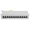 Patch Panel Cat6 cu 12 porturi RJ45 si montare pe perete, Kwmobile, Gri, Metal, 47695.02