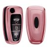 Husa Cheie Auto pentru Ford - 3 Butoane, Silicon, Rose Gold, 48039.93