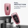 Husa Cheie Auto pentru Ford - 3 Butoane, Silicon, Rose Gold, 48039.93